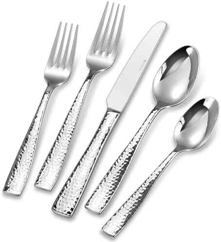 KEAWELL Premium Louis Hammered 20/45/65-Piece Silverware Set (65)
