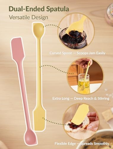 NiHome 4 Pcs Silicone Spatula Set, Heat Resistant Baking & Cooking