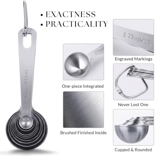 14PCS Measuring Spoons Set, 1 tbsp, 1/2 tbsp, and 1-1/16tsp Stainless