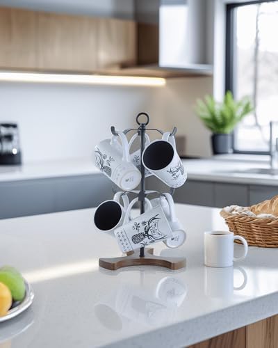 Mug Holder Tree for Countertop | 2-Tier Coffee Cup Stand & Rack Holds