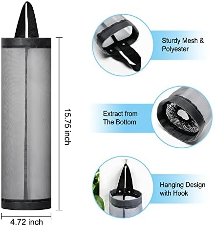 Bag Holder for Plastic Bags, 2 Pcs Polyester Grocery Bag Holder