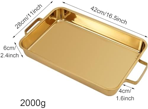 Rectangle Spanish Paella Pan, 304 Stainless Steel Skillet Pan