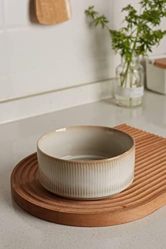 famiware Star Cereal Bowl Set, 23 oz Soup Bowls Set of 6, Cappuccino