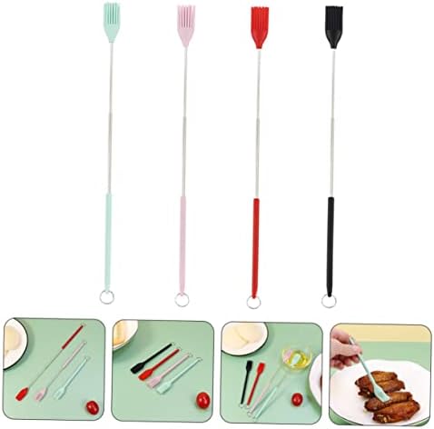 Silicone Pastry Brush Set Long Handle with Retractable 4 Piece