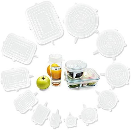Hanna Roberts 12 Pack Silicone Stretch Food Lids, Clear