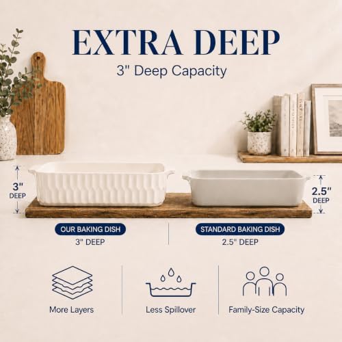 4.7QT Casserole Dishes for Oven, 9x13 in Ceramic Baking Dish