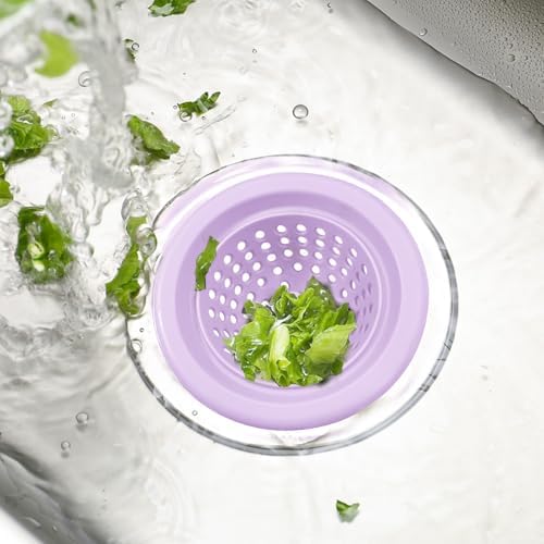 Silicone Strainer for Kitchen Sink, 2 Pack, Stainless Steel