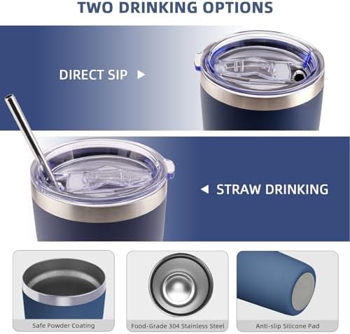 GGQ 20oz Travel Coffee Tumbler, 18/8 Stainless Steel Cup 1 Pack Light