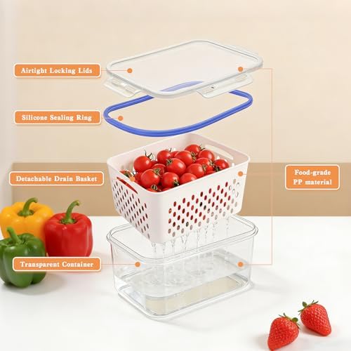 4 in 1 Food Storage Container,Fruit Storage Containers for
