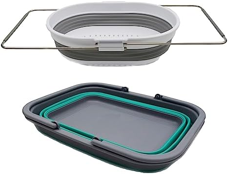 SAMMART 9.2L (2.37Gallon) Collapsible Tub with Handle & 5L