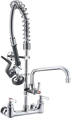 Commercial Wall-Mount Kitchen Faucet, Polished Chrome, 25" Height