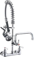 Commercial Wall-Mount Kitchen Faucet, Polished Chrome, 25" Height