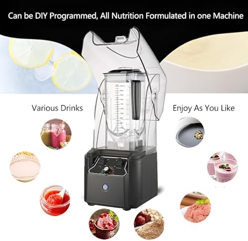 Countertop Smoothie Blender with Sound Enclosure, LCD Touch Screen