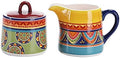 Bico Tunisian Ceramic Sugar and Creamer Set, Sugar Bowl with Lid, Cute
