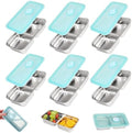 Stainless Steel Snack Containers, 6-Pack Reusable Grab and Go