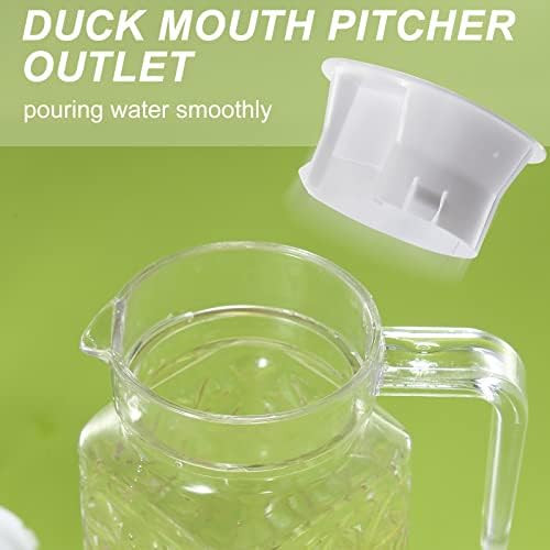 Acrylic Pitcher 37 oz, OEH Unbreakable Clear Plastic Pitcher with Lid