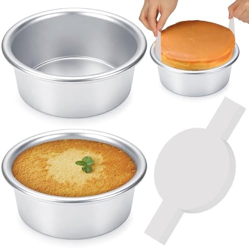 6 Inch Cake Pans, 2PCS Nonstick Small Cake Pans With 60PCS Parchment