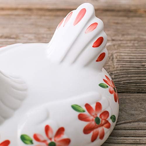 Metal Wire Egg Basket with Ceramic Chicken Cover