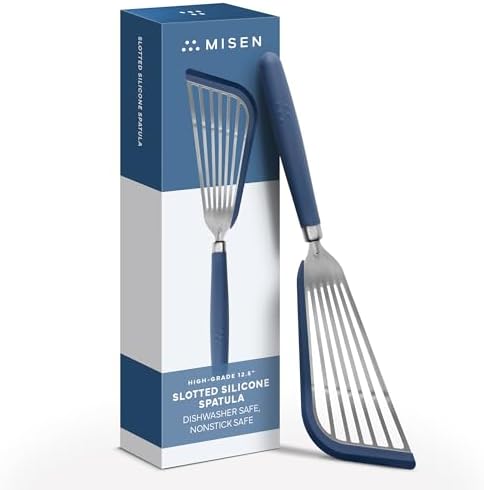 Misen Fish Silicone Spatula - Slotted Turner for Cooking - Perfect for