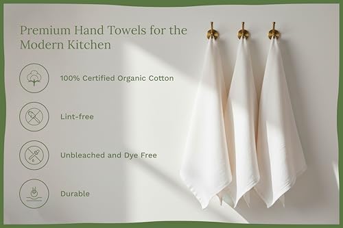 Organic Cotton Flour Sack Kitchen Towels - 10 Pack, Off-White Organic