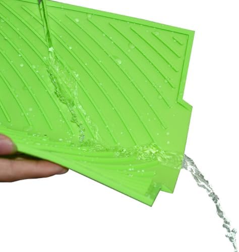 Silicone Drying Mat Foldable Heat Resistant Dish Draining Pad Green