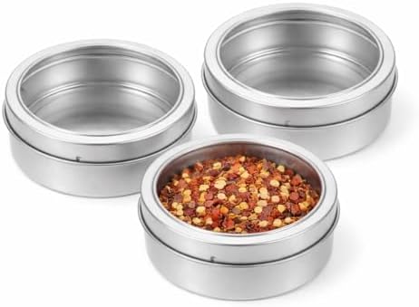 Garneck 3-Piece Magnetic Spice Tins, 3oz