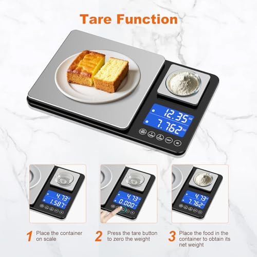KUAIVO 0.001oz/33lbs Dual Platform Food Kitchen Scales Digital Weight