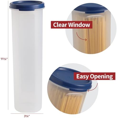 Tall Clear Spaghetti Pasta Container Storage With Lid-2