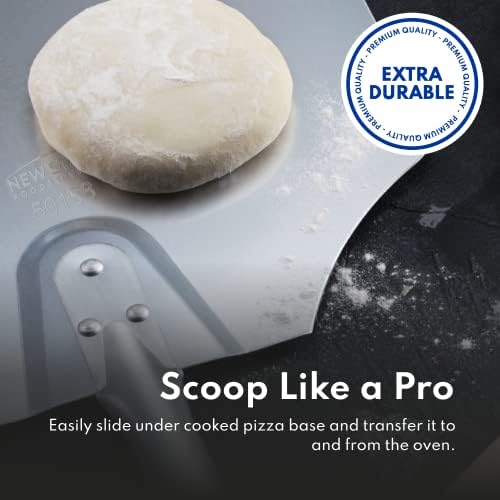 New Star Foodservice Aluminum Pizza Peel, 16 x 18 inch