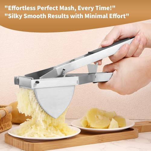 Heavy Duty Potato Ricer, Large 22oz Potato Masher, Stainless Steel