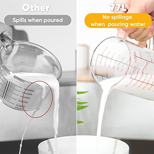 77L High Borosilicate Glass Measuring Cup with Handle
