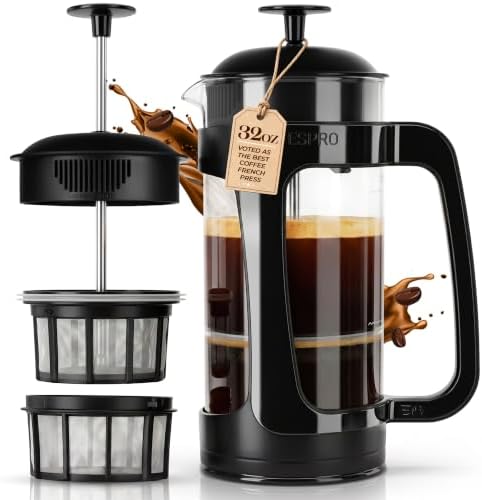 ESPRO P3 32oz Black French Press Coffee Maker