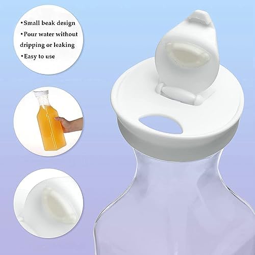 3 Pcs 32 Oz Plastic Water Carafe Pitcher with Flip Top Lid, Square