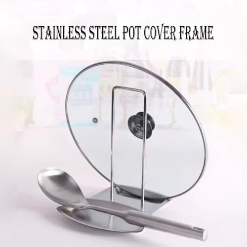 304 Stainless Steel Spoon and Lid Rest,Pot Lid Holder While