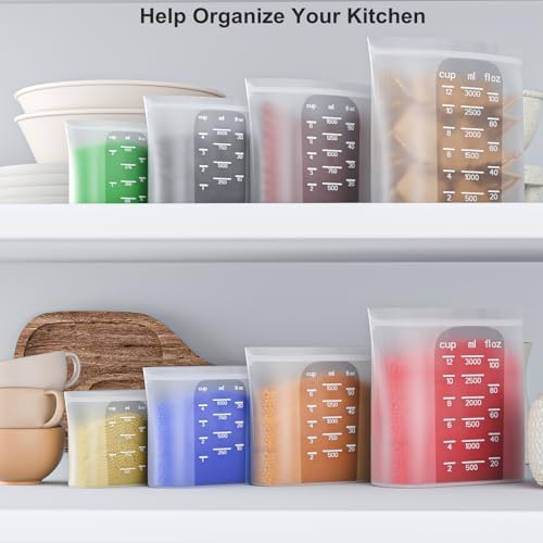 Bangp Premium Silicone Reusable Food Storage Bags,4 Pack