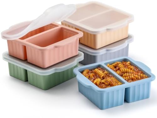 5 Pack Silicone Freezer Trays with Lids, Soup Cubes Freezer Molds