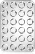 Leonyo 24 Cups Muffin Pan, Stainless Steel Mini Cupcake Pan Tin for