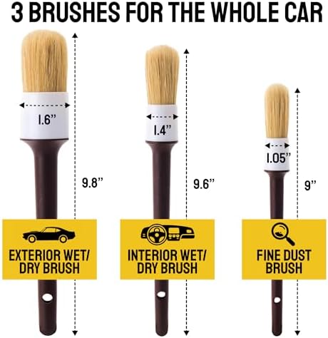 Detail Dudes Car Detailing Brush Set, 3-pc