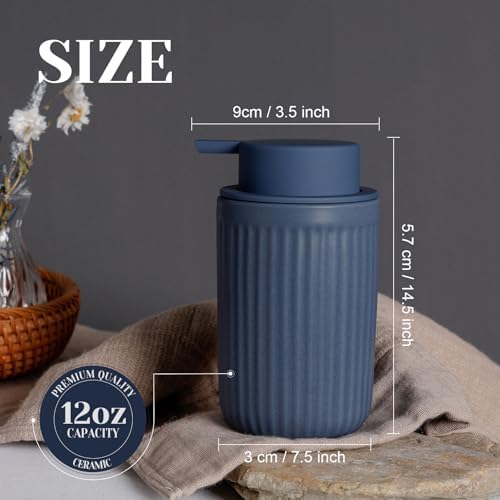 INGOFIN Ceramic Foaming Soap Dispenser - 12oz Foam Hand Soap Dispenser