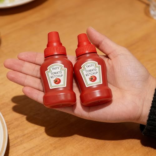 4 Pcs 1oz Mini Sauce Bottles, Mini Condiment Squeeze Bottles, Mini