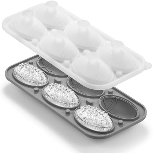Nax Caki 3D Football Ice Cube Tray, Large Football Silicone Fun Shapes