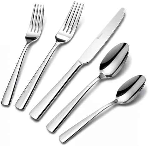 Silverware Set for 8, 45 Piece Stainless Steel Kitchen Utensils Cutlery Set