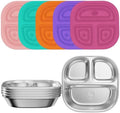 Set of 5 Stainless Steel Snack Containers with Silicone Lids,Stainless