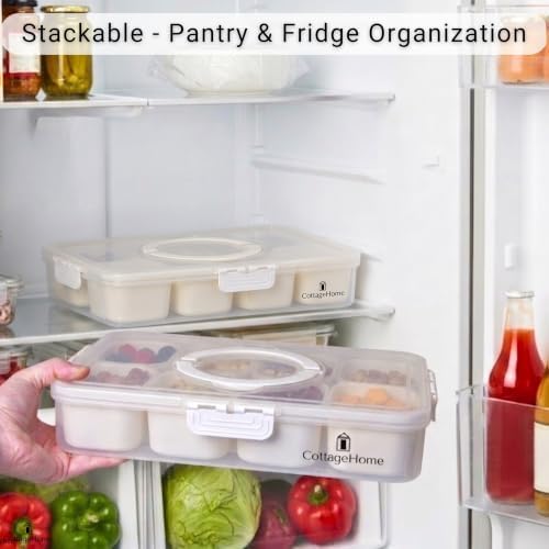 Snackle Box Container with 8 Compartments & Individual Lids – Divided