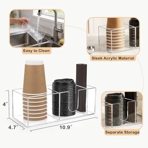 Acrylic 3-Slot Coffee Cup Holder