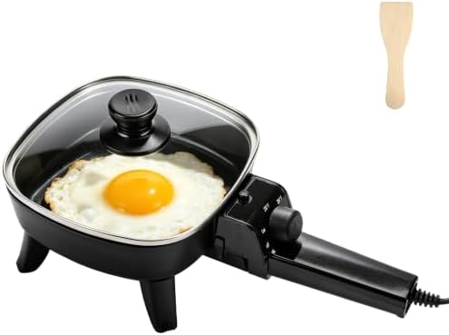 7" Electric Skillet with Lid, Non-Stick Ceramic Electric Frying Pan