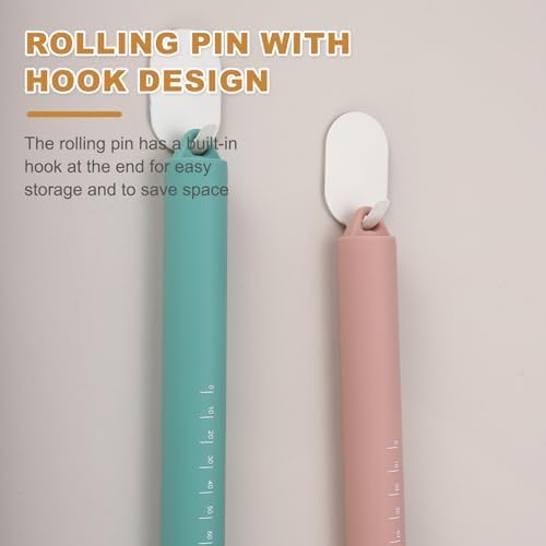 uxcell Rolling Pins for Baking, 10 Inch Silicone Non-Stick Rolling Pin