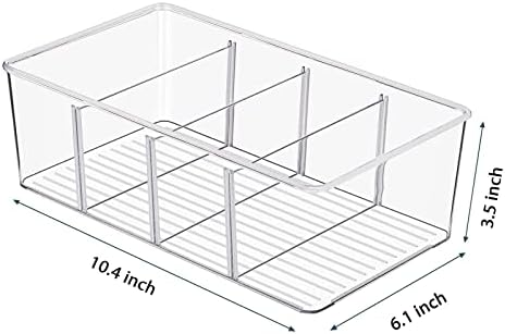Amagogo Divided Kitchen Organizer Bin Tea Storage Box for Fridge