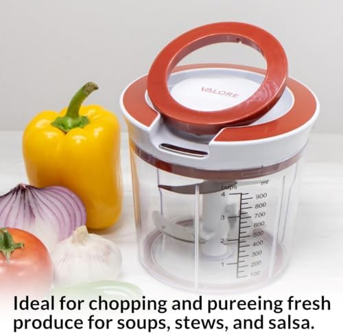 Valore Manual Food Processor Vegetable Chopper Large 1.2L (5 Cup)