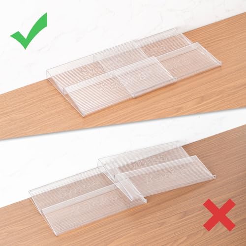 Husfunov Acrylic Spice Drawer Organizer, 4 Tier- 4 Pack Clear Spice